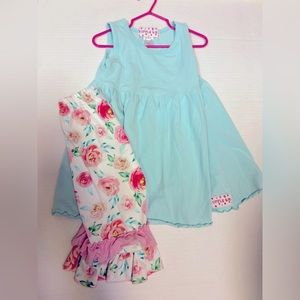 Ruffle girl tunic and Capri set